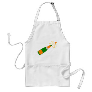 Tablier Bouteille de champagne et bouchon qui saute