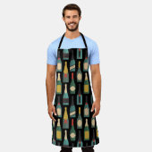 Tablier Bouteilles de vin Personnaliser noir (Porté)