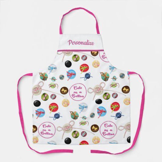 Tablier Bouton à coudre Bouton Fumer Boutons et rubans (Recto)