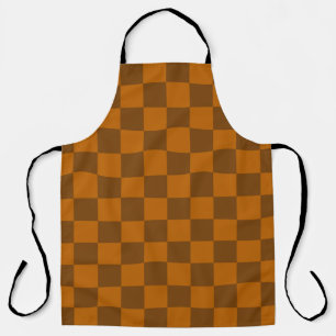 Tablier Bouton À damiers Brown
