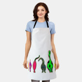 Tablier Boutons de chat colorés (Porté)