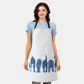 Tablier Boutons de chien bleu (Porté)