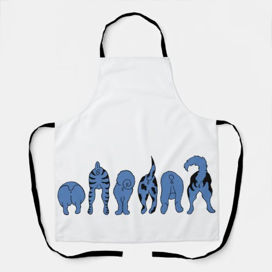 Tablier Boutons de chien bleu (Recto)