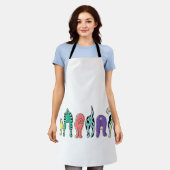 Tablier Boutons de chien colorés (Porté)