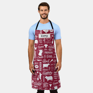 Tablier Boutons rouges coupés sur toute la surface d'impr