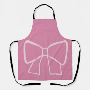 Tablier Bow rose minimaliste