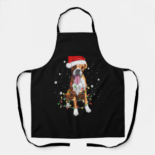 Tablier Boxe Chien Arbre Lumières Noël Jeu de Noël Pyjama