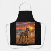 Tablier Boxer bringé à Sunset Beach Cadeau d'art de chien  (Recto)