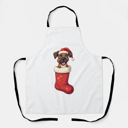 Tablier Boxer Christmas Stocking chien (Recto)