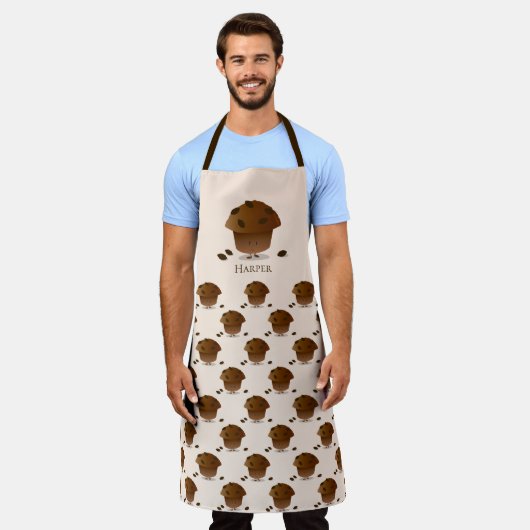 Tablier Bran Muffin Tan Brown Nom du personnage de dessin  (Porté)