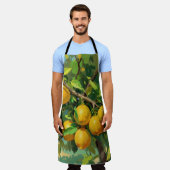 Tablier Branche de citrons avec fruits jaune vif (Porté)