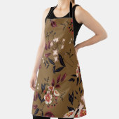 Tablier Branche de fleurs roses, composition abstraite. (Insitu)