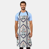 Tablier Branches de fleurs orientales : Kalamkari Indian. (Porté)