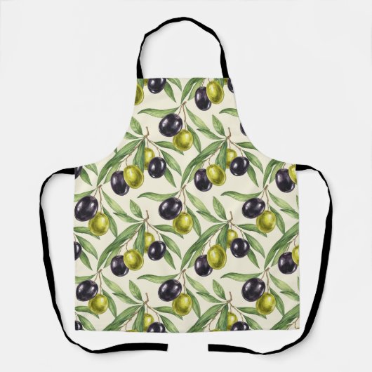 Tablier Branches et olives par Natasha Us (Recto)