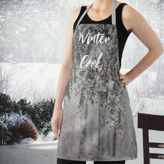 Tablier Branches gelées et forêt recouverte de neige