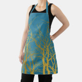 Tablier Branches Gold Tree Motif Arrière - plan bleu (Insitu)
