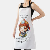 Tablier Brave pompier fille en tenue brillante (Insitu)