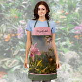 Tablier Brazilian Cattelya Orchid Hummingbird Monogram  