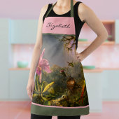 Tablier Brazilian Cattelya Orchid Hummingbird Monogram  