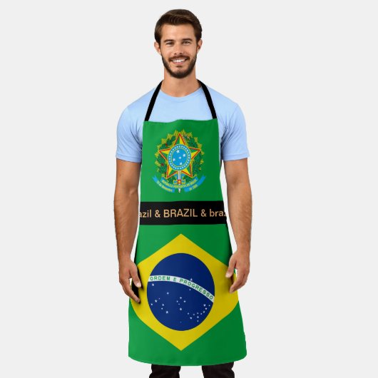Tablier Brésil Drapeau Apron, Brésil Cuisine des chefs (Porté)