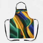 Tablier Brésil drapeau texture soie (Recto)
