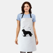 Tablier Briard Chien - Halloween Lune Silhouette surdimens (Porté)