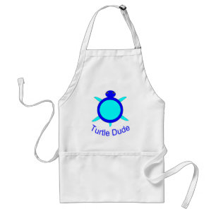 Tablier Bright Blue Turtle Dude Cuisine Apron
