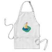 Tablier Bright Cartoon Boat with Sail Fun Nautical (Devant)