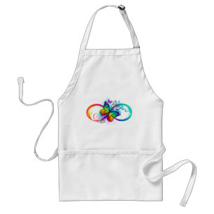 Tablier Bright infinity with rainbow butterfly