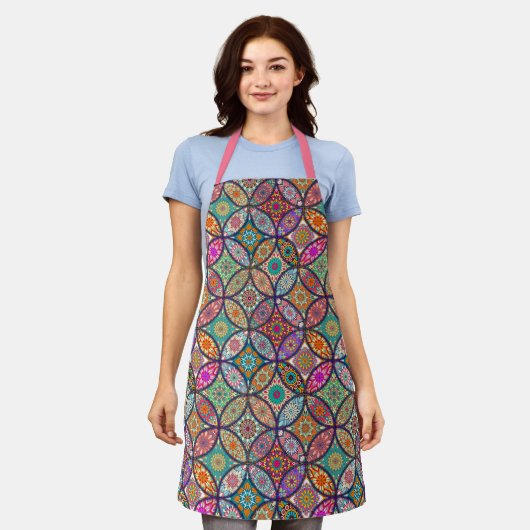 Tablier Bright Mandala Motif Apron (Porté)