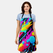 Tablier Bright Neon Splashes dans l'oeuvre Abstraite (Porté)