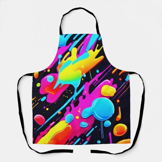 Tablier Bright Neon Splashes dans l'oeuvre Abstraite (Recto)