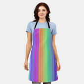 Tablier Bright Pastel Rainbow Stripe Tout-En-Plan (Porté)