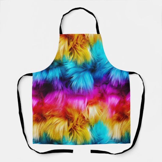 Tablier Bright Rainbow fausse texture de fourrure monstre (Recto)