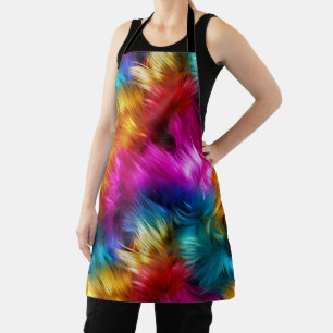 Tablier Bright Rainbow fausse texture de fourrure monstre