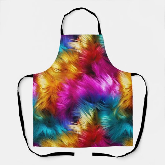 Tablier Bright Rainbow fausse texture de fourrure monstre (Recto)