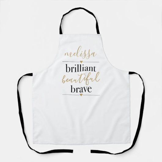 Tablier Brillant Beau Brave Nom Personnalisé  (Recto)