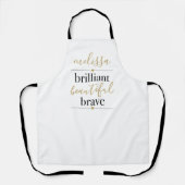 Tablier Brillant Belle Brave Nom Personnalisé (Recto)