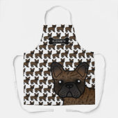 Tablier Brindle French Bulldog mignon Dessin & Nom (Recto)