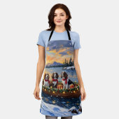 Tablier Brittany Spaniel Christmas Boat Holiday (Porté)