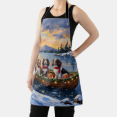 Tablier Brittany Spaniel Christmas Boat Holiday (Insitu)