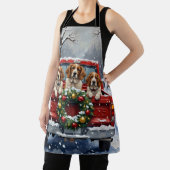 Tablier Brittany Spaniel Christmas Red Truck Holiday (Insitu)