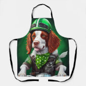 Tablier Brittany Spaniel conduite vélo St. Patrick's Day (Recto)