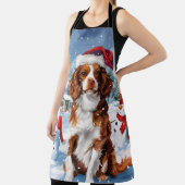 Tablier Brittany Spaniel Dog Winter Wonderland Noël (Insitu)