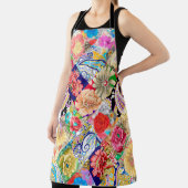 Tablier Broderie motif floral décolleté avec fleurs et (Insitu)