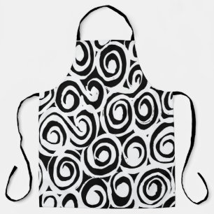 Tablier Brosse le motif de grunge. Vintage blanc et noir. 