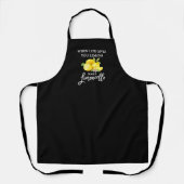 Tablier Brosse Script Limoncello Aquarelle Lemons Noir (Recto)