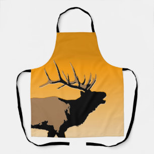 Tablier Brouillonnant Bull Elk au coucher du soleil Art or