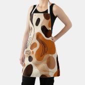 Tablier Brown Abstract Organic Shapes Print All-Over Print (Insitu)