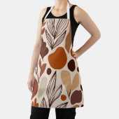 Tablier Brown Abstract Organic Shapes Print All-Over Print (Insitu)